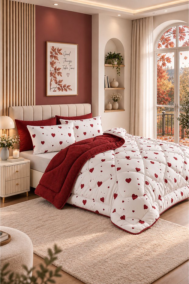 Double-sided double quilt set white