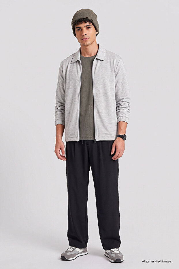 Gray Comfortable Fit Men's Jacket - 88494