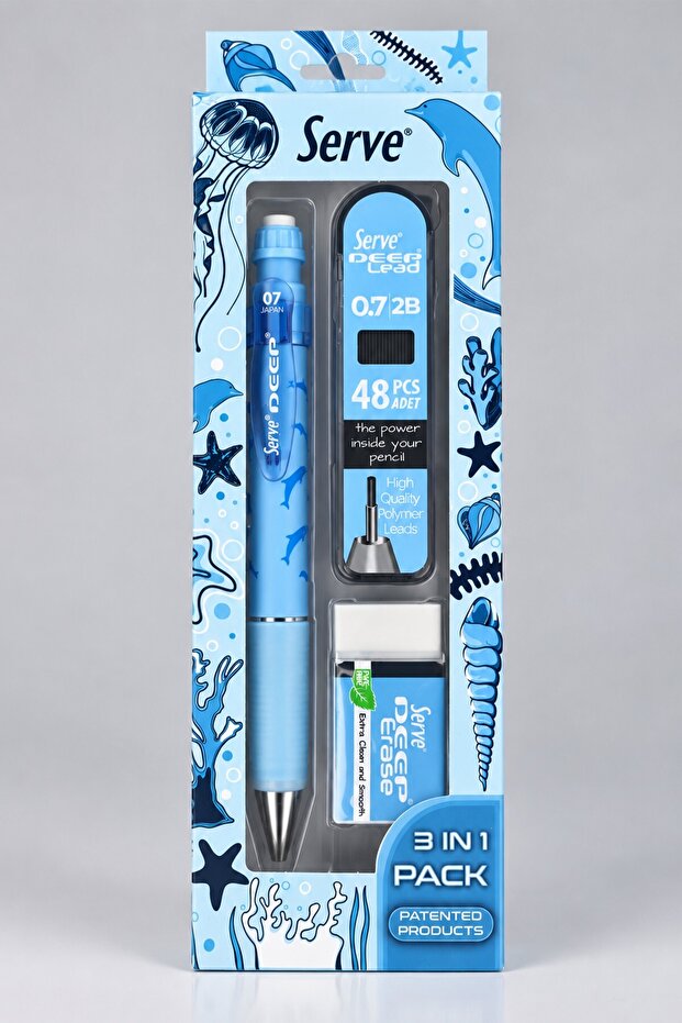 Original Nature Collection Set of 3 Pens with Tip 0.7 Mm, Eraser and Tip, Decomus Pocket Notebook as a Gift