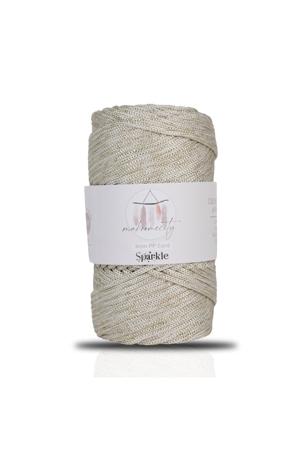 Premium Glittery 3mm - 250 Gr Polyester Macrame Rope Ecru 230 m Polyester Macrame Rope Supla Rope and Bag Thread