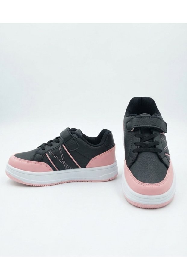 Kids' hook-and-loop fastened lace-up sneakers - casual everyday school shoes
