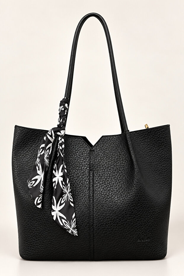 Women's Shoulder Bag Lightweight 3-Compartment Large Volume Daily Tote Bag with Large Size Shawl Accessory Elt