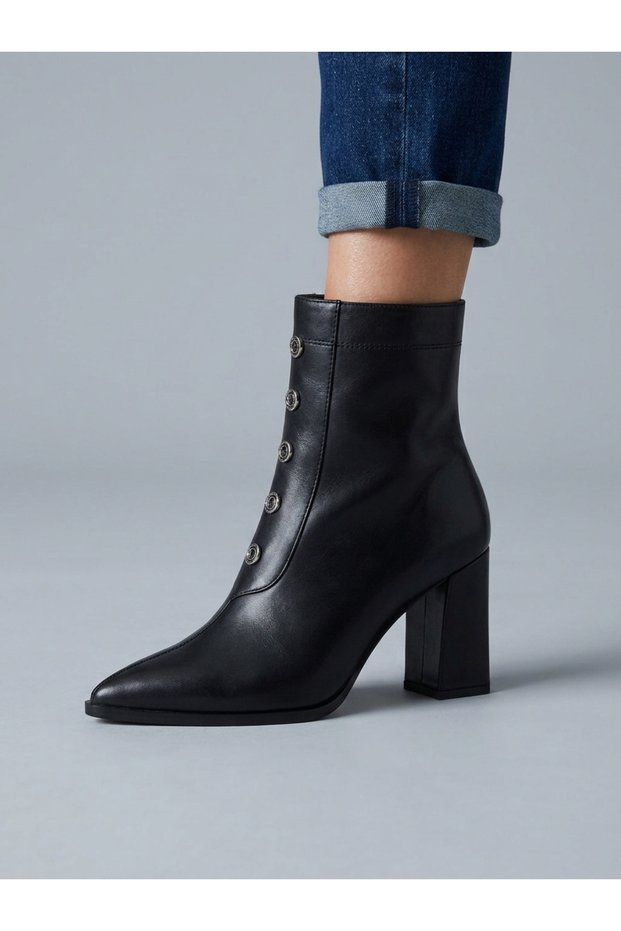 Genuine Leather Zippered Boots Women's Shoes