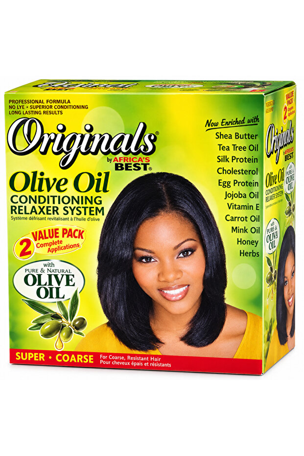 Africa's best organics olive oil conditioning relaxer system no lye value pack super