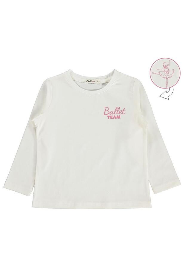 Civil Girls' Ballet Team Printed Sweatshirt | School Nursery and Daily Use - Ecru