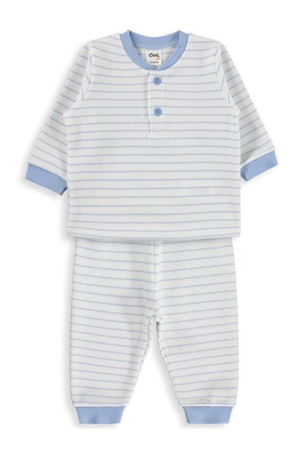 Striped 6-18 Months Pajama Set - Blue