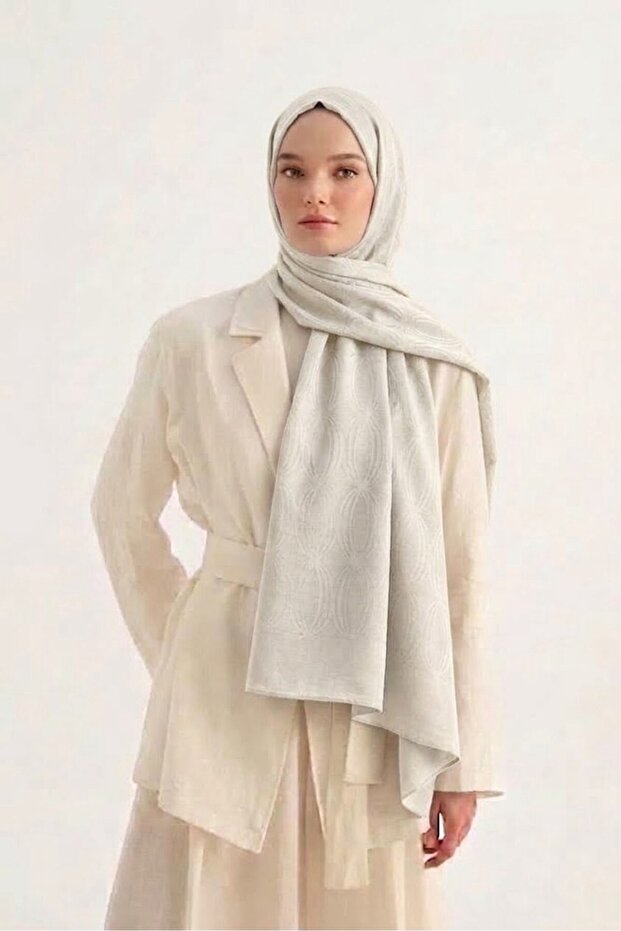 Hijab Cotton Soft Textured Loop Pattern2 Jacquard Shawl