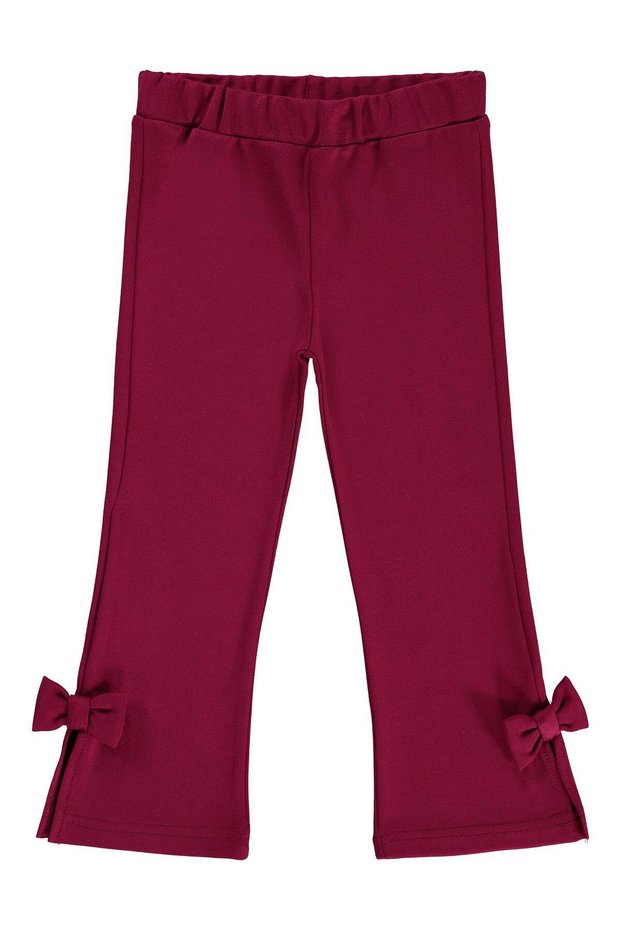 Civil Girls' Bow-Tie Leggings | Steel | School Nursery and Daily Use - Burgundy