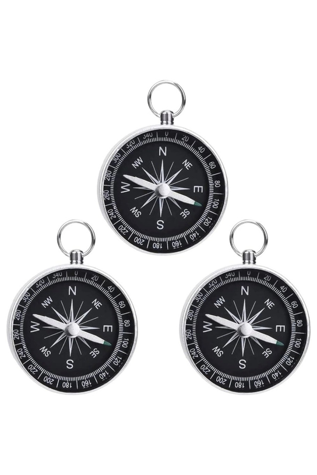 Mini Stainless Aluminum Compass G44-2B Silver