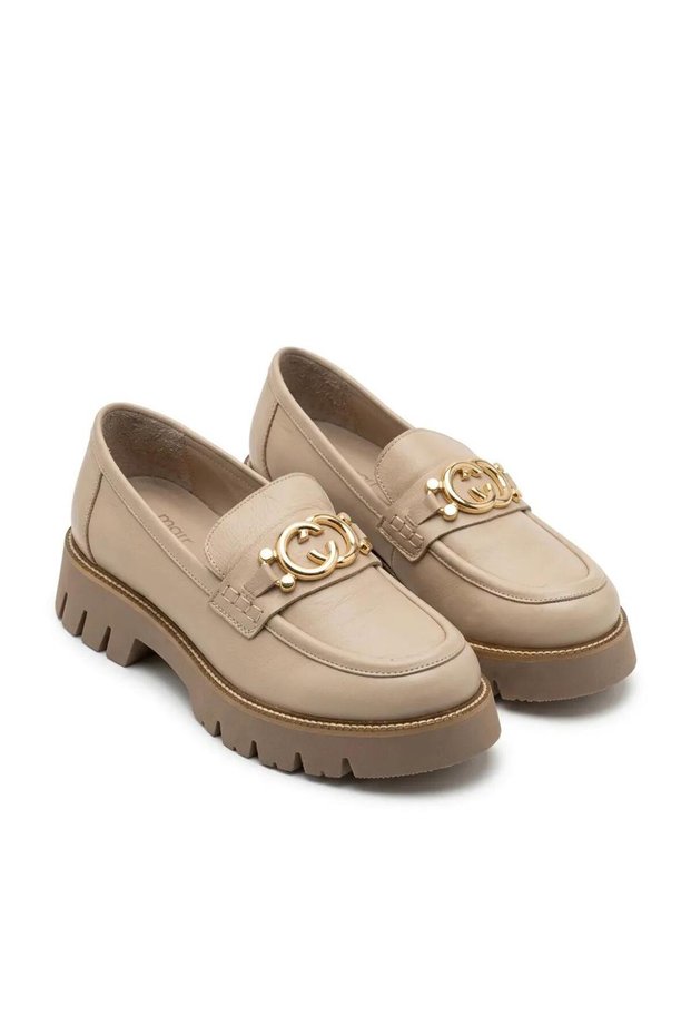 3765 Silver Genuine Leather Loafer Shoes