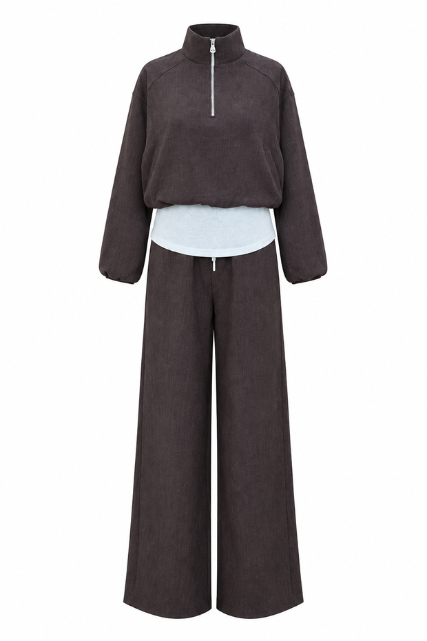 Detailed Sweat Pants Set