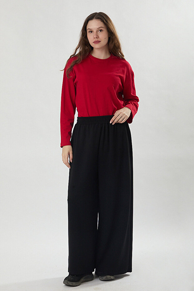 Oysho Wide Leg Pants Black