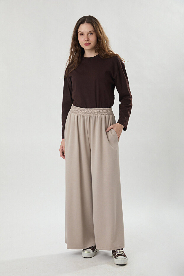 Oysho Wide Pants Stone