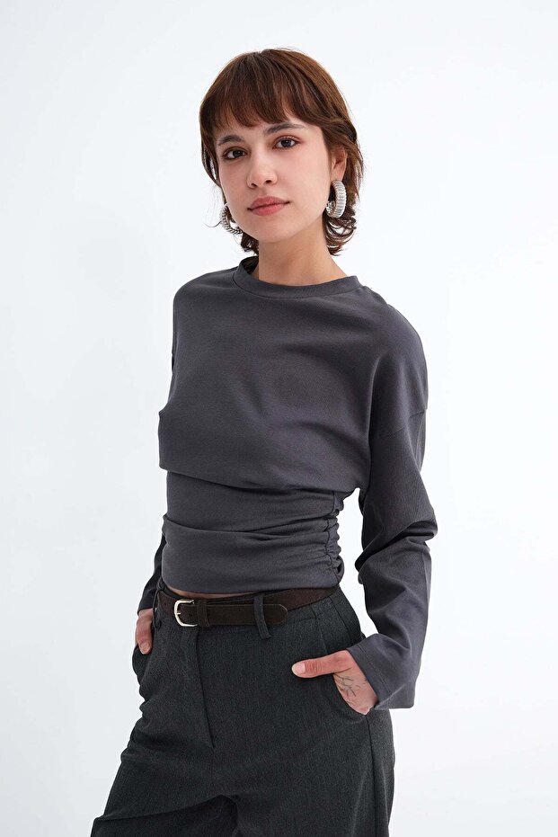 Drawstring Long Sleeve T-Shirt P06095