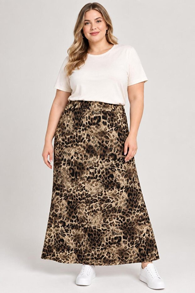 Plus Size Women's Elastic Waist Skirt