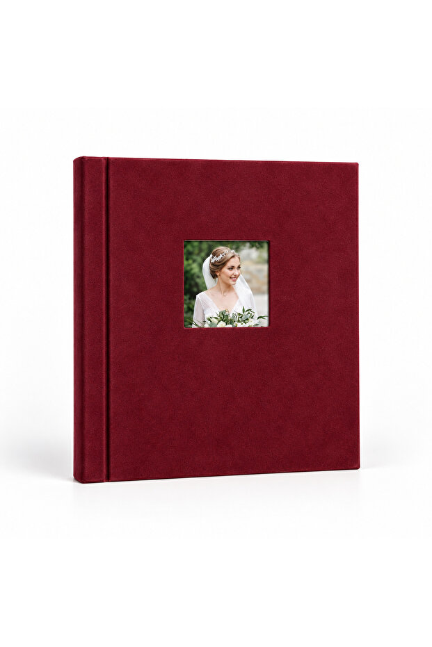 Adhesive Suede Photo Album Claret Red 30X37 cm 15 Sheets 30 Pages