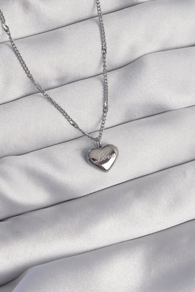 316L Steel Silver Color Heart Model Love Necklace - Tj-Bko8932