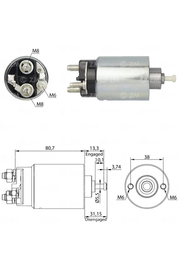 1761 Starter Solenoid 12V Bolt-On F3Rz11390A / F78Z11390Aa