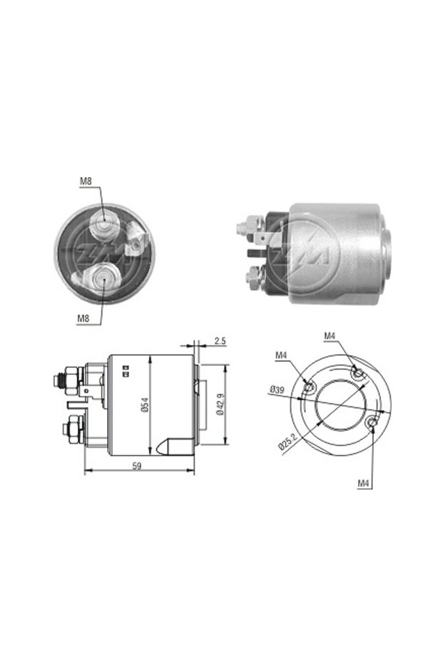 4495 Starter Solenoid 12V with Plug 594288 Valeo D7E1 D7E35
