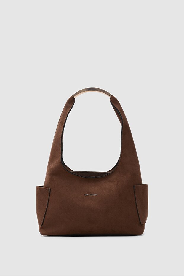 Vedette Suede Shoulder Bag Bitter Brown