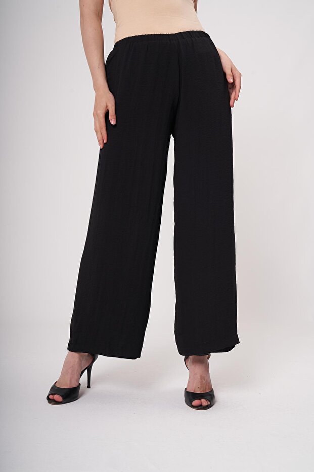 Combed Cotton Lined Jazz Trousers Black