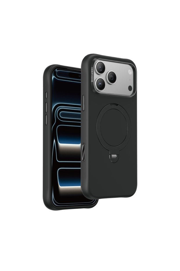 iPhone 18 Pro Max & 17 Pro Max Compatible Case with Ring Stand Magsafe Rovana Cover Premium Liquid Silicone - Dark Cherry