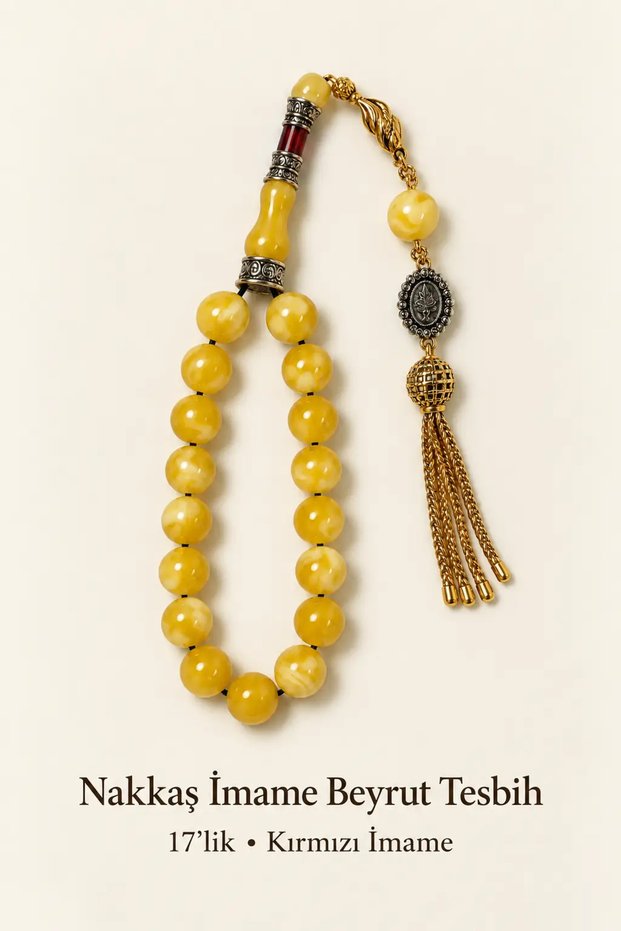 Nakkaş İmame 17-Piece Beirut Prayer Beads – Red İmame