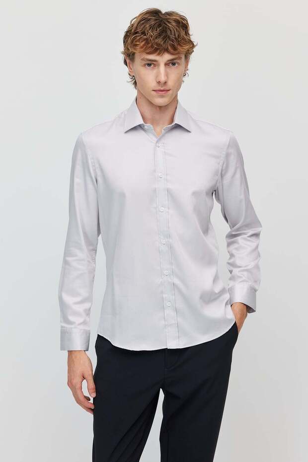 Men's Slim Fit Classic Collared Shirt
