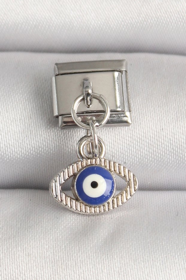 316L Steel Silver Color Evil Eye Bead Detailed Eye Model Nomination Charm Tj-Bc1216