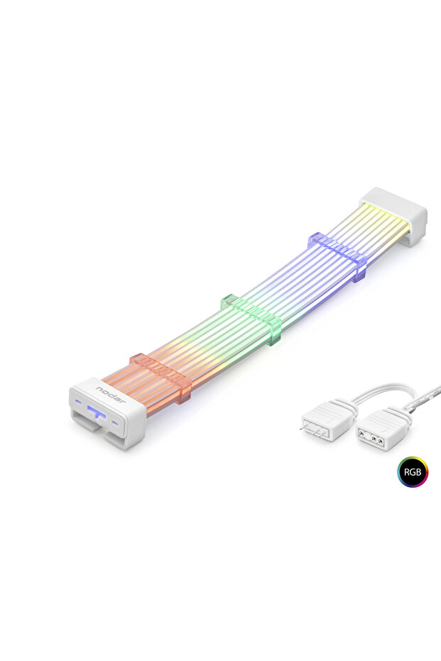 2X8 Pin Argb Pcie Gpu Power Extension Cable Bendable 2 mm 108 Led White Nd2813W