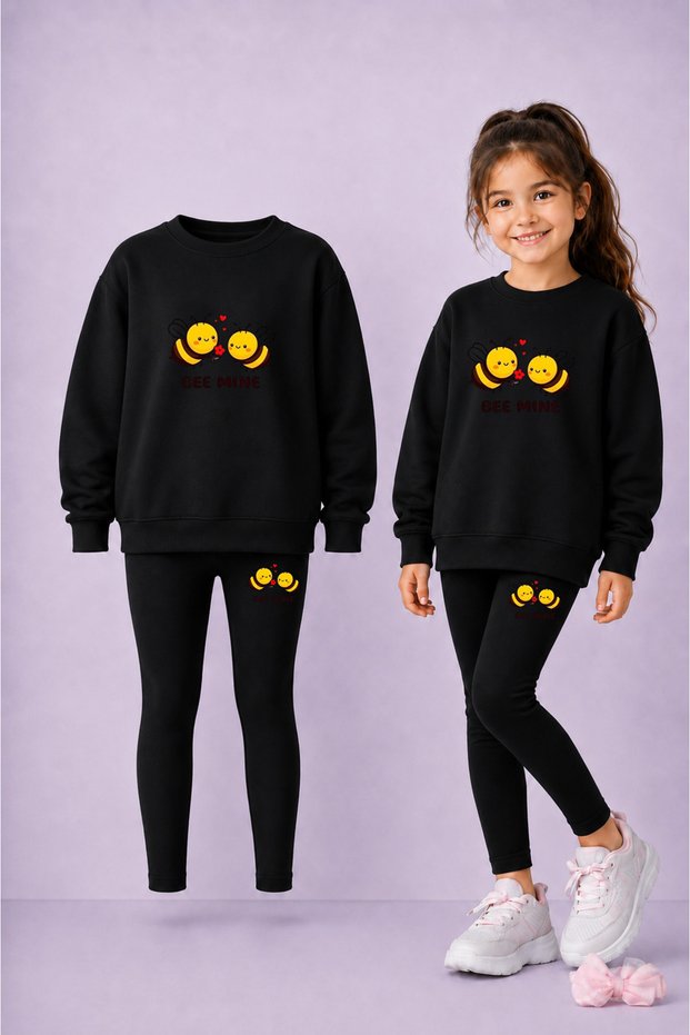 Children's Crew Neck Sweatshirt and Skinny Leggings Set – Winter Top and Bottom Set