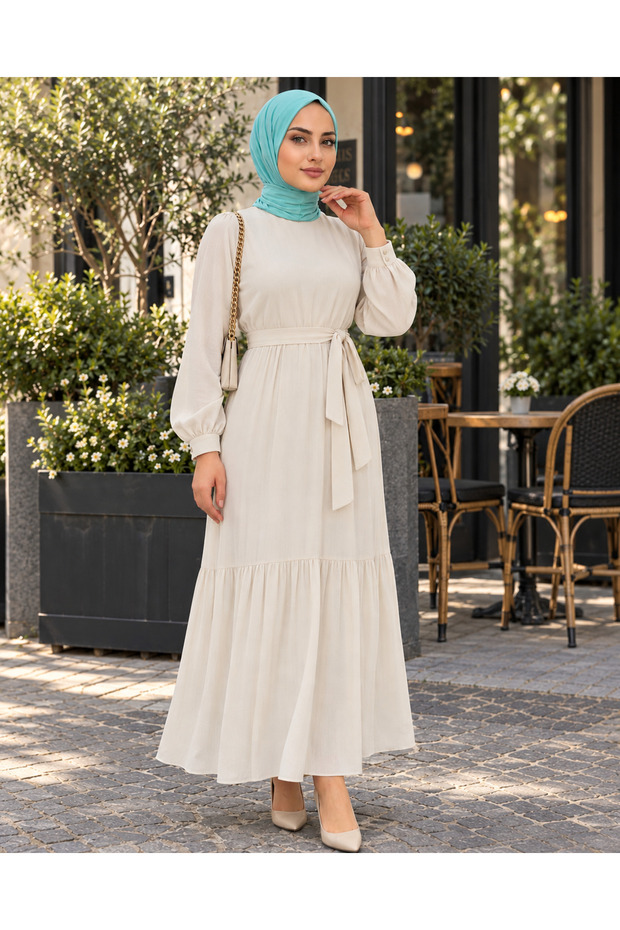Practical Ready-To-Wear Hijab Scarf with Snap Fasteners, Hijab Cap Suitable for Both Daily Use and Pool and Sea, Aqua Green.