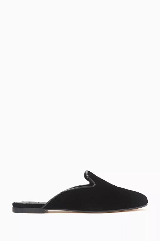 Velvet Plain Mule Black