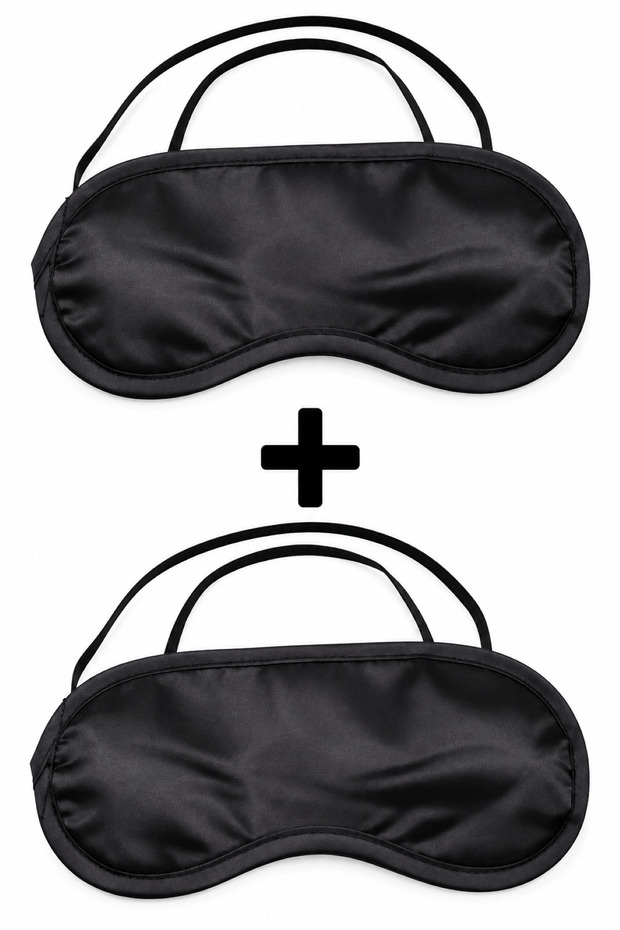 Set of 2 Black Sleeping Masks Eye Masks for Women and Men