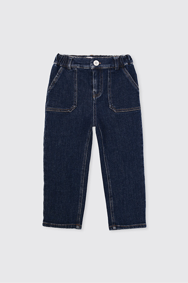 Baby Boy Blue Jeans with Adjustable Elastic Waist