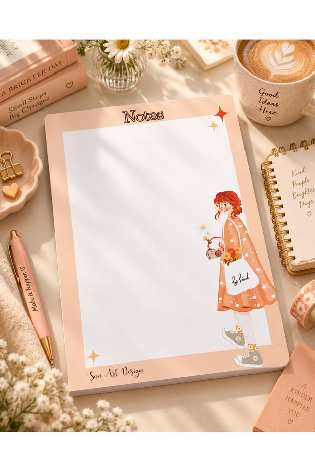 Milky Girls 4 - A4 Tear-Off Notebook and Bookmark Set