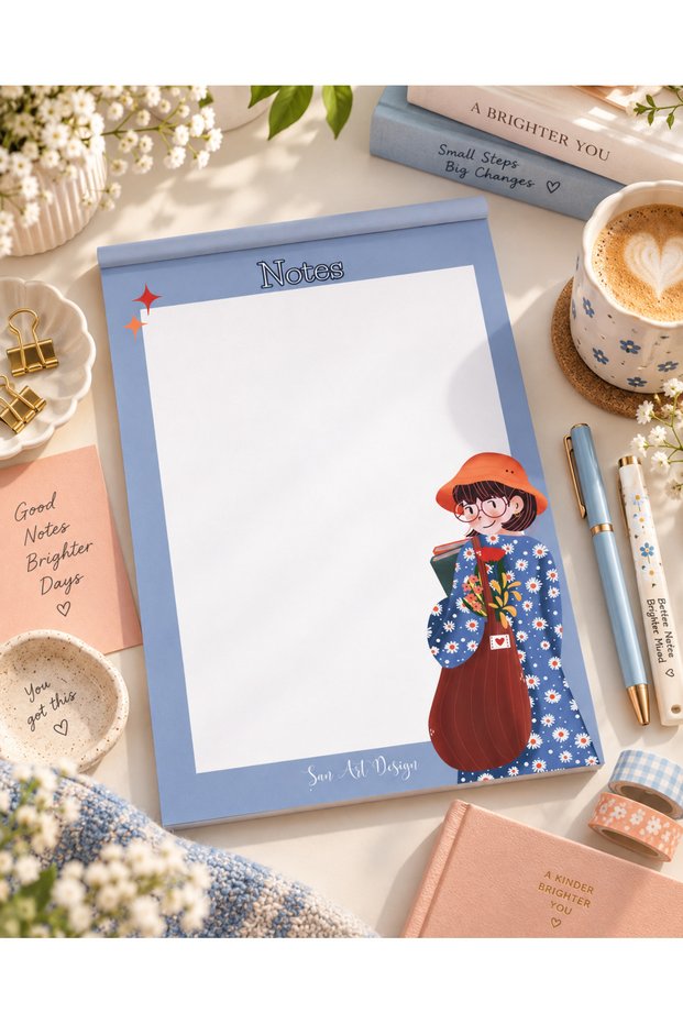 Milky Girls 5 - A4 Tear-Off Notebook and Bookmark Set