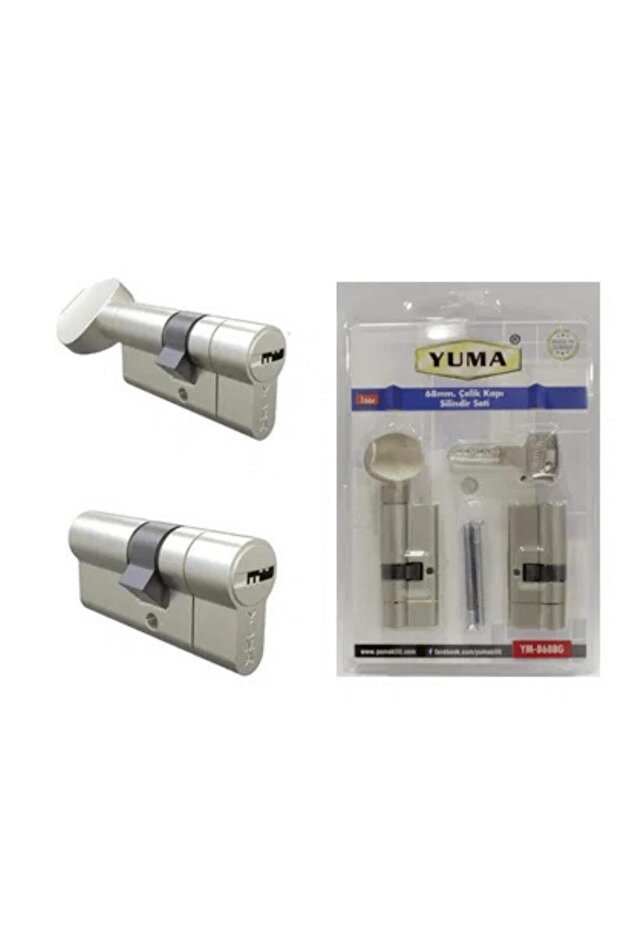 Yuma 68 mm Steel Door Lock Cylinder Barel Set of 2