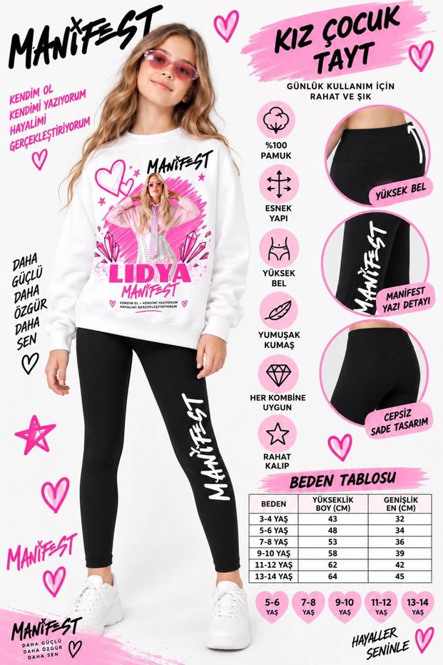 Girl's Lidya Printed Sweatshirt Leggings Set