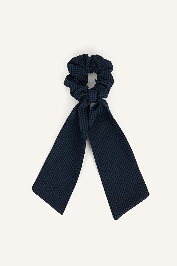Gingham Patterned Scarf Detailed Women's Hair Accessory I6975Axns