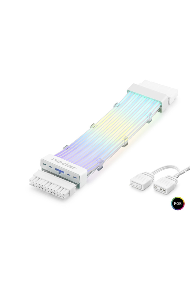 24 Pin Argb Power Supply Extension Cable Silver Coated Bendable 2 mm 108 Led White Nd2814W