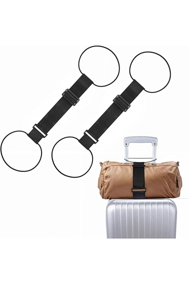 2 Pcs Luggage Straps, Universal Adjustable Elastic Fastening Belt, Elastic Bungees Travel Be