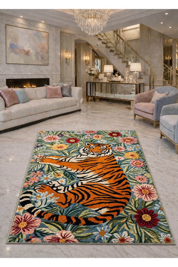 Sdt Mixed Patterned Modern Woven Base Decorative Carpet Sdtamor1574