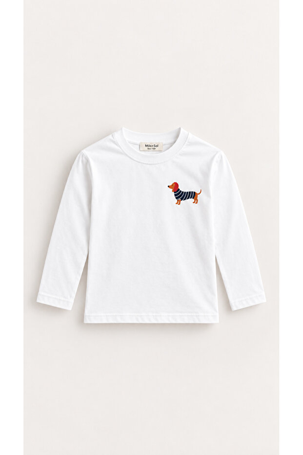 Milo+Sol Sailor Pup Uzun Kollu Basic Tişört