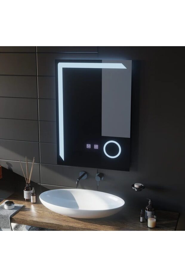 Rectangular LED Mirror, 50x70cm, Linea Touch, Defog System, Dimmable