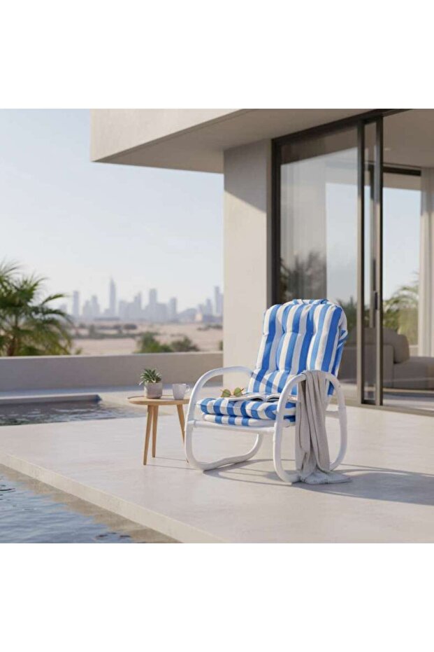 Oceano Outdoor Chair - White Blue