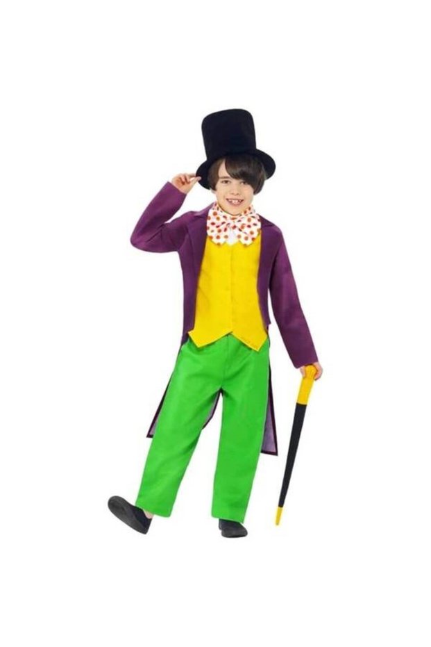 Willy Wonka Kids Costume With Black Hat