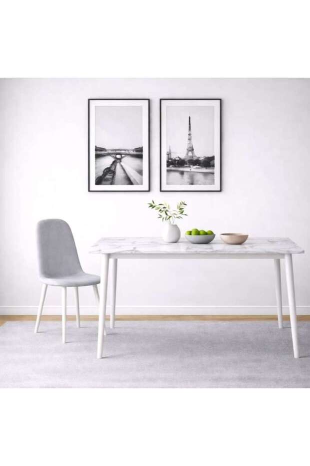 Arith 1+6 Dining Set Sintered Stone - White & Cream