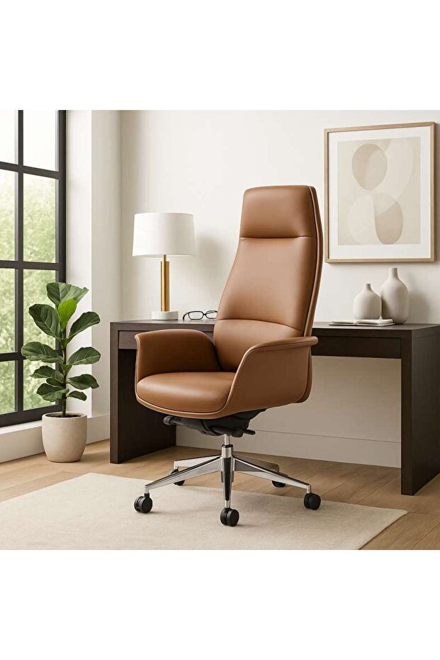 Coupe Office High Back Chair - Brown