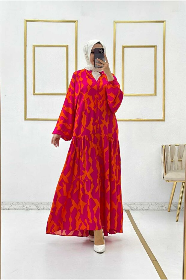 Patterned Viscose Summer Dress